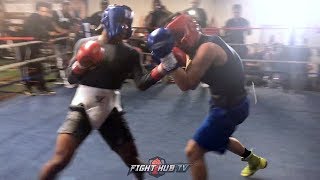 DEVIN HANEY TOO SLICK TO BE HIT SPARRING FOOTAGE! SHOWS OFF DEFENSE, POWER & SPEED