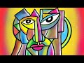 Cubism learn cubism art easy step by step tutorial  cubism art portrait drawing in procreate app