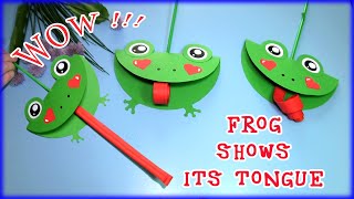 How to make a paper frog🐸 that sticks out its tongue. Children's toy - a frog with their own hands.