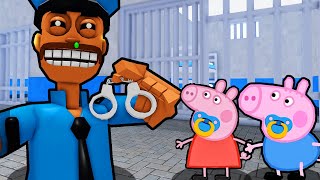 Baby Peppa Pig and Baby George Pig VS EPIC PRISON BREAKOUT IN ROBLOX