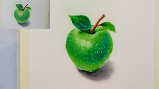Apple painting 🍏#drawing  #youtube #soft #pastel #colour  ar...