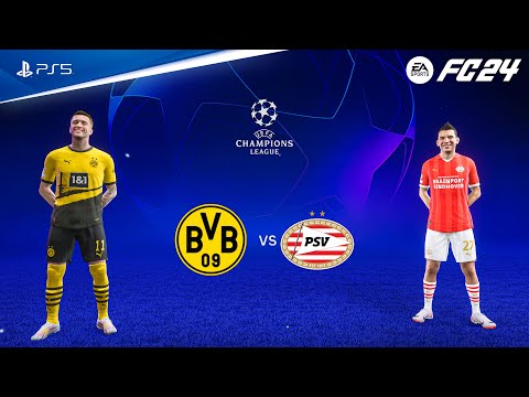 FIFA 24 - Borussia Dortmund vs PSV | UEFA Champions League Round 16 Full Match | PS5™ [4K60]