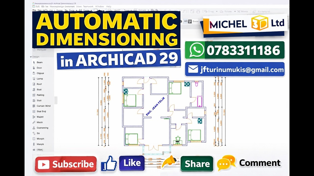 ARCHICAD 29, AUTOMATIC DIMENSIONING BY MICHEL 3D Ltd