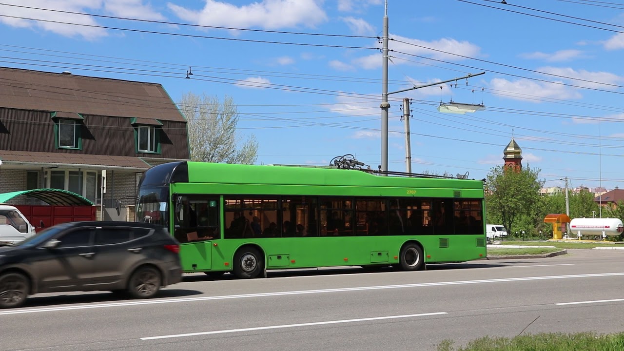 Троллейбус PTS-12 - работа штангоуловителей.