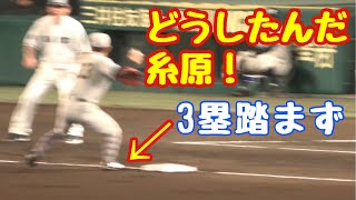 糸原焦ってサードを踏まず本塁に送球で球場が騒つく阪神対巨人