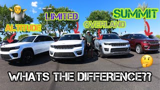 2023 Jeep Grand Cherokee Comparison Video of Altitude, Limited, Overland, and Summit.