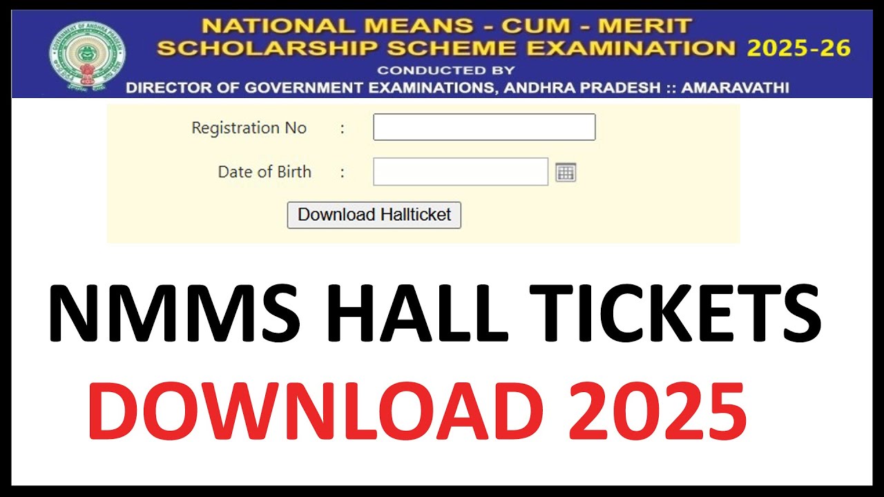 NMMS EXAM HALL TICKET DOWNLOAD 2025