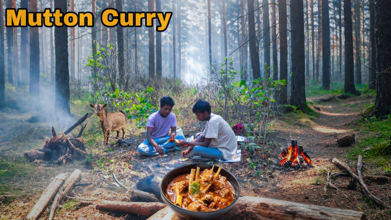 Aadiwasi Mutton Curry Recipe In Hindi🤤 || இந்தியில் மட்டன் கறி செய்முறை ||  SR Forest Cooking