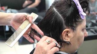 SUPER HAIRCUT - Short Stacked Bob Cut with Volume | Modern Layered Bob Makeover