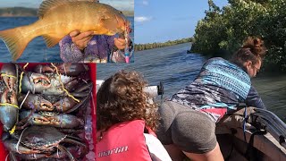 FAMILY HUNT for GIANT MUDCRABS (kids catch way more than dad) #trout #seafood #barramundi #fishing