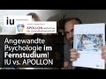 Fernstudium angewandte psychologie iu internationale hochschule vs apollon hochschule  bachelor