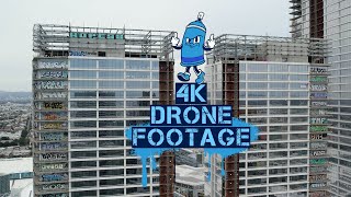 4K DRONE FOOTAGE of DTLA Graffiti Skyscrapers - CLOSE UPS of all buildings