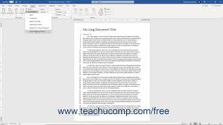 Word 2019 and 365 Tutorial Adding Line Numbers Microsoft Training