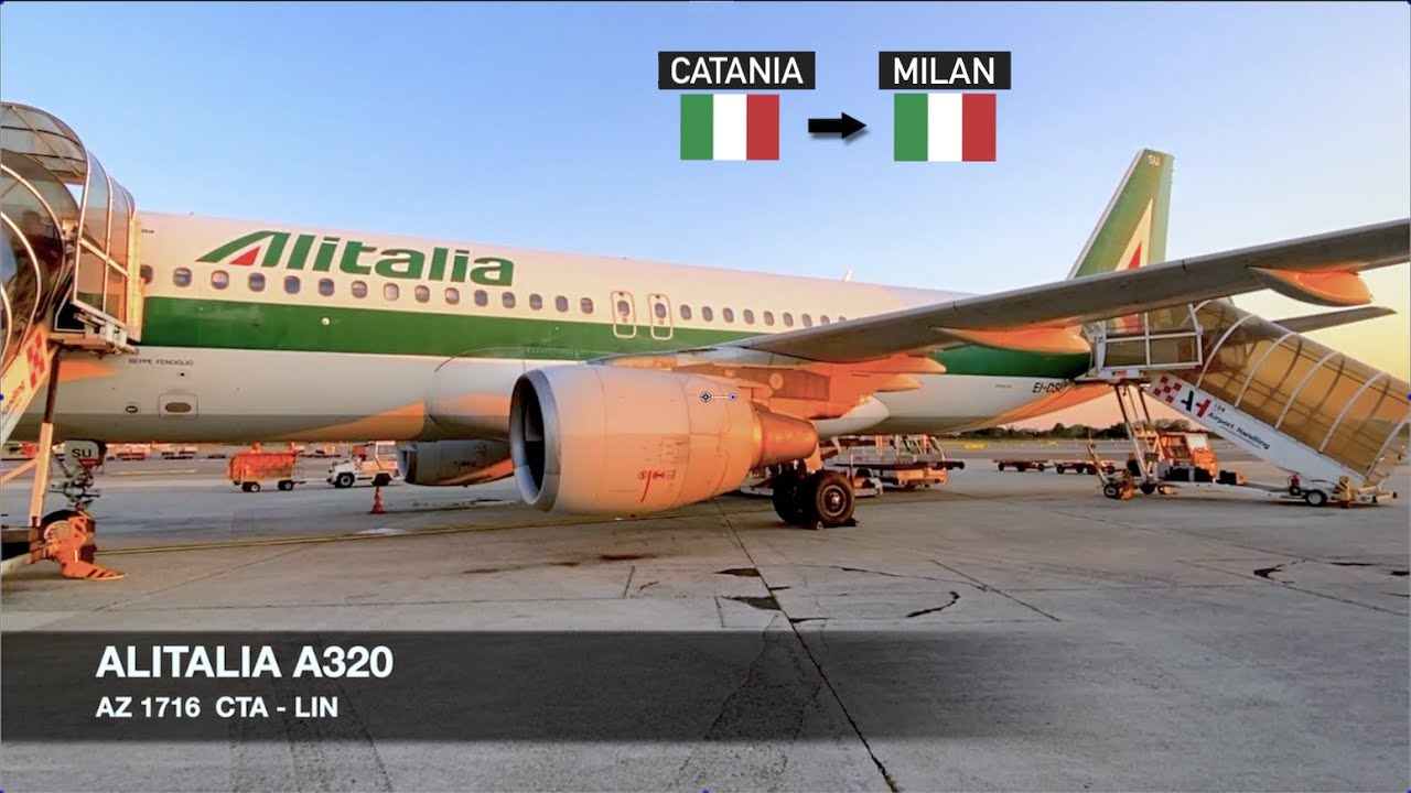 LAST FLIGHT ON ALITALIA  Alitalia A320  Catania  Milan LIN  Economy Class