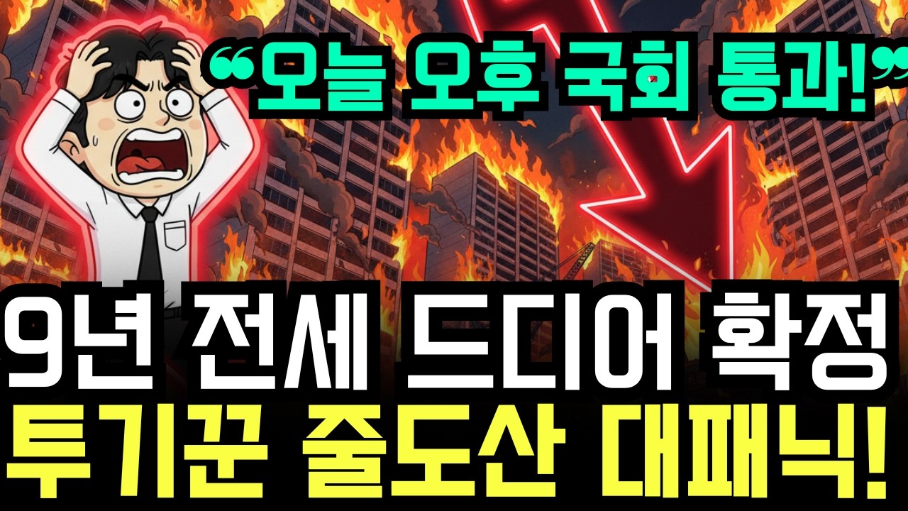 "9년 전세 확정" 오늘 오후 국회 통과... 부동산 투기꾼들 집 못 팔고 완전 패닉에 빠졌네요!