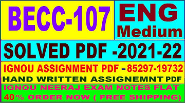 becc-107 solved assignment 2021-22 in English / becc 107 solved assignment / becc 107 assignment