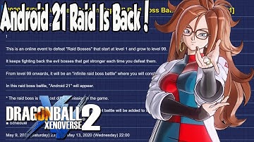 Xenoverse 2 Android 21 Raid Is Back Dates & Details