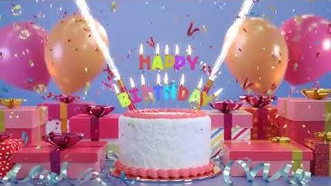 Happy Birthday To You Greeting Video Animation with birthday cake and wishes in 4K