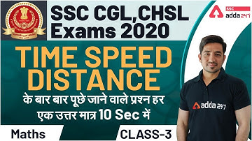 SSC CGL & CHSL | Maths | Time Speed Distance (Class-3) | SSC Adda247