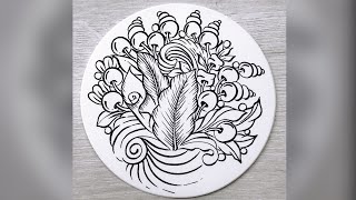 Zentangle Inspired Art Step by Step Drawing Tutorial || Drawing Guide 