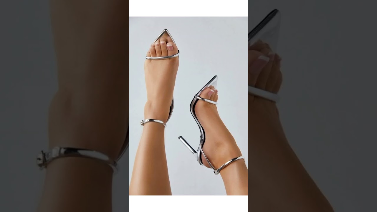 Glamorous silver stiletto sandals collection 