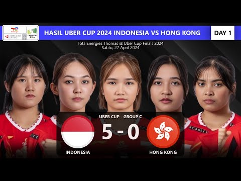 Hasil Indonesia 5-0 Hong Kong Thomas Uber Cup 2024 Hari Ini. #thomasubercup2024