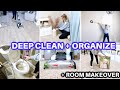 MASSIVE DEEP CLEAN WITH ME + ORGANIZE +ROOM MAKEOVER | EXTREME SPEED CLEANING MOTIVATION| HOMEMAKING