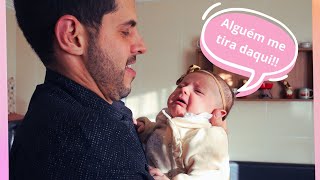 Ela nao gostou no colinho do tio!  Lavando, passando e organizando as roupas da bebe VLOG VIDA REAL