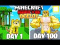 I Survived 100 DAYS as an OCELOT in HARDCORE Minecraft!