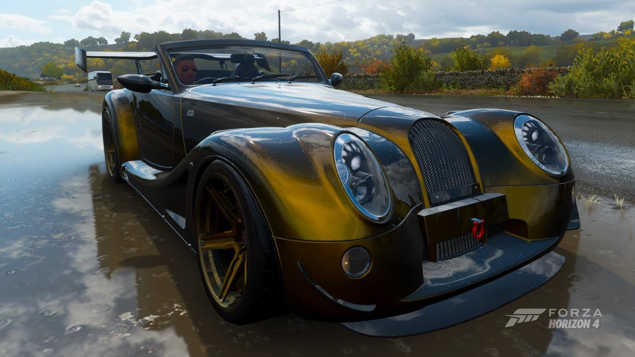 Белая лошадь forza horizon 4. Morgan 3 Wheeler Forza Horizon 4. Morgan 4/4. Сколько стоит автомобиль 3 колесный Морган в Форзе хорайзон 4.