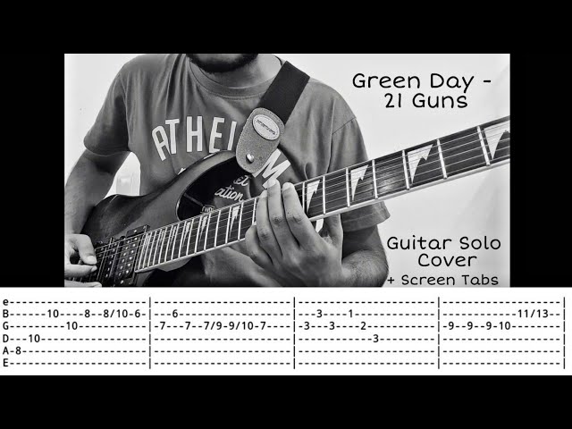 21 Guns | Green Day | Guitar Solo Cover | Screen Tabs | Guitar Cover | Guitar Lesson class=