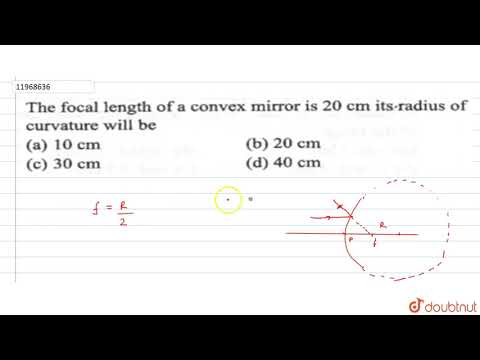 The focal length of a convex mirrorr is `20cm` its radius of curvature will be
