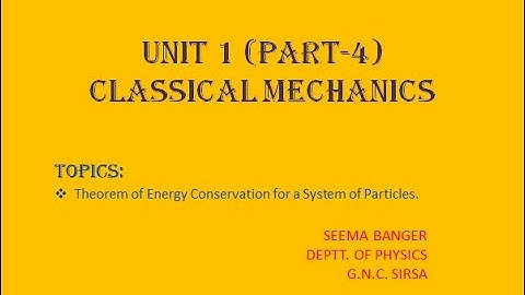 Unit 1 Classical Mechanics Part 4
