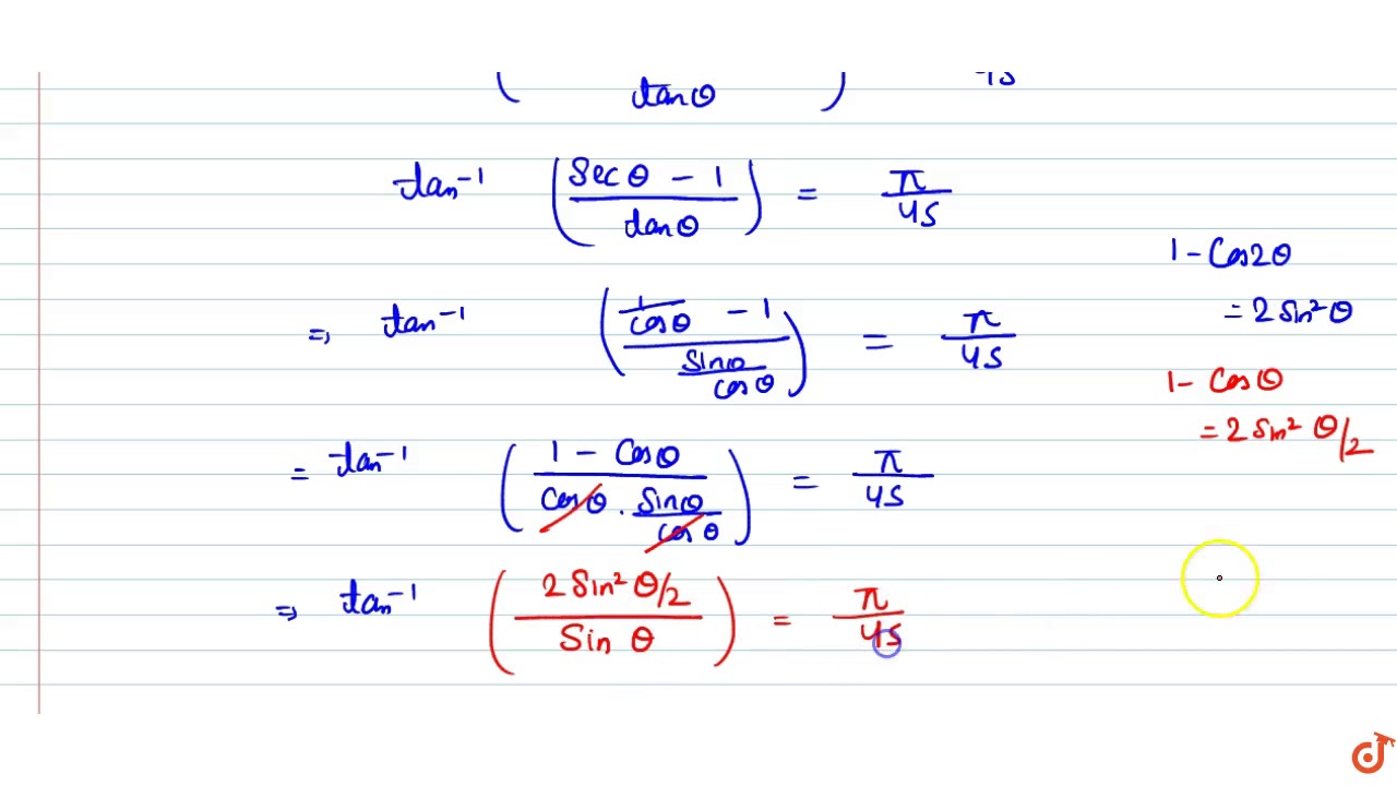 If Tan 1 Sqrt 1 X 2 1 X Pi 45 Then Youtube