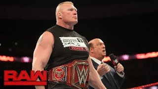 Paul Heyman provokes a fight between Braun Strowman and Brock Lesnar: Raw, Sept. 11, 2017