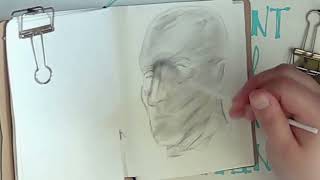 Sketchbook Sunday - Charcoal portrait #faceuary