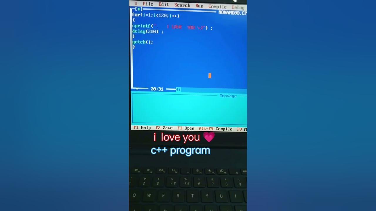 # c++ program # I love you c++program - YouTube