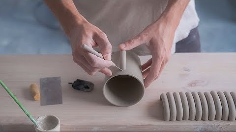 [MUSIC] HOW I make stoneware MUGS with HANDLE – The whole process – vapor03