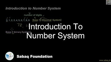 Introduction to Number System, Computer Science Lecture | Sabaq.pk