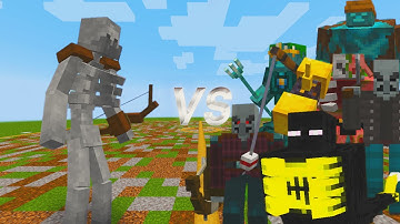 Mutant Skeleton vs Fanon Mutant Entities Mobs In Minecraft | Minecraft Mob Battle