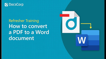 How to convert a PDF to a Word document with pdfDocs | DocsCorp