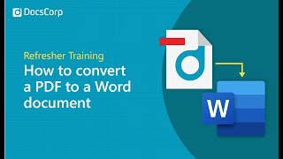 How To Convert A Pdf To A Word Document With Pdfdocs Docscorp
