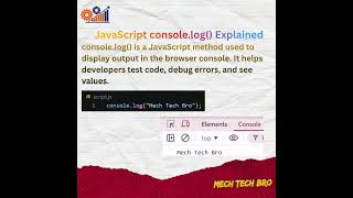 🔥 What is Console.log in JavaScript? Explained in 30 Seconds!