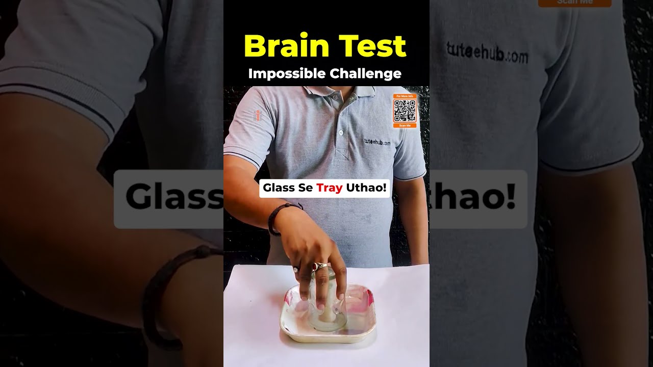 🔥99% लोग FAIL 🤯 Can You Lift the Tray With Glass? #braintest #viral #trending #puzzle #sciencetricks