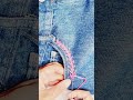 How to design Jeans 👖 with embroidery 🪡 DIY Tricks. #shorts