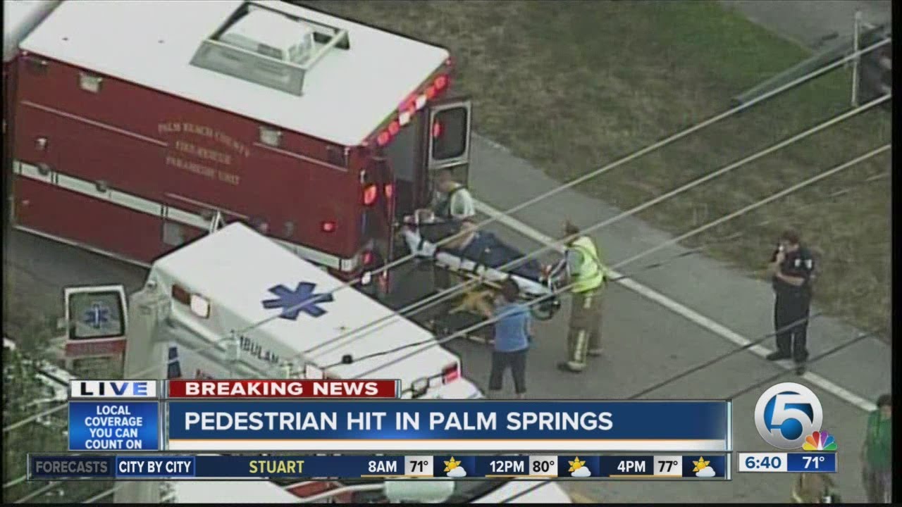 Pedestrian hit in Palm Springs - YouTube