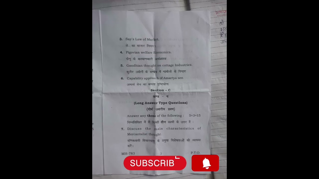 vbu sem 5 History of economic thoughts vvi questions 