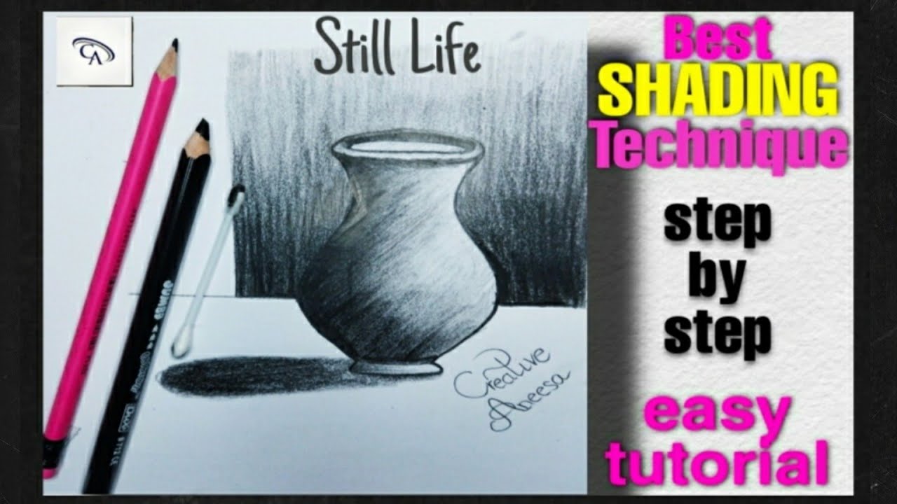 How To Shade With Pencil For Bignners | Vase Drawing Easy tutorial ...