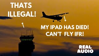 This pilot can’t fly IFR because his “iPad has died”.. LOST IN INSTRUMENT APPROACH