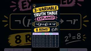 3-Variable Truth Table Example | Solve Step by Step 🧠 #Shorts